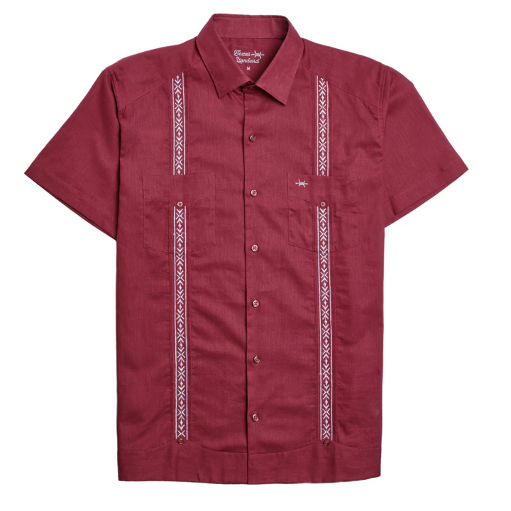 Texas Standard - Tejas Guayabera - Solid Maroon