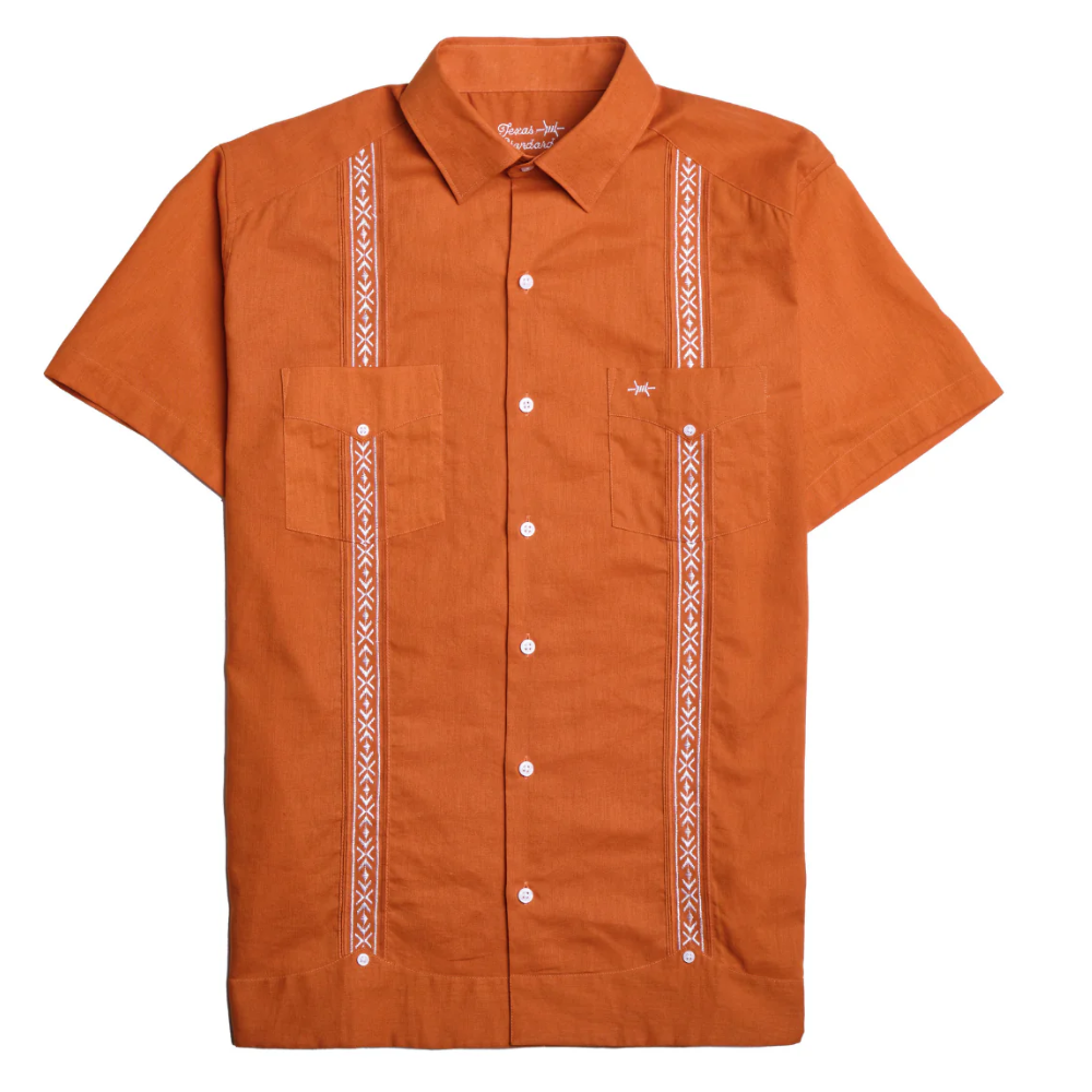 Texas Standard - Tejas Guayabera - Solid Burnt Orange