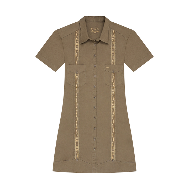 Texas Standard - Tejas Guayabera Dress - Agave Oro