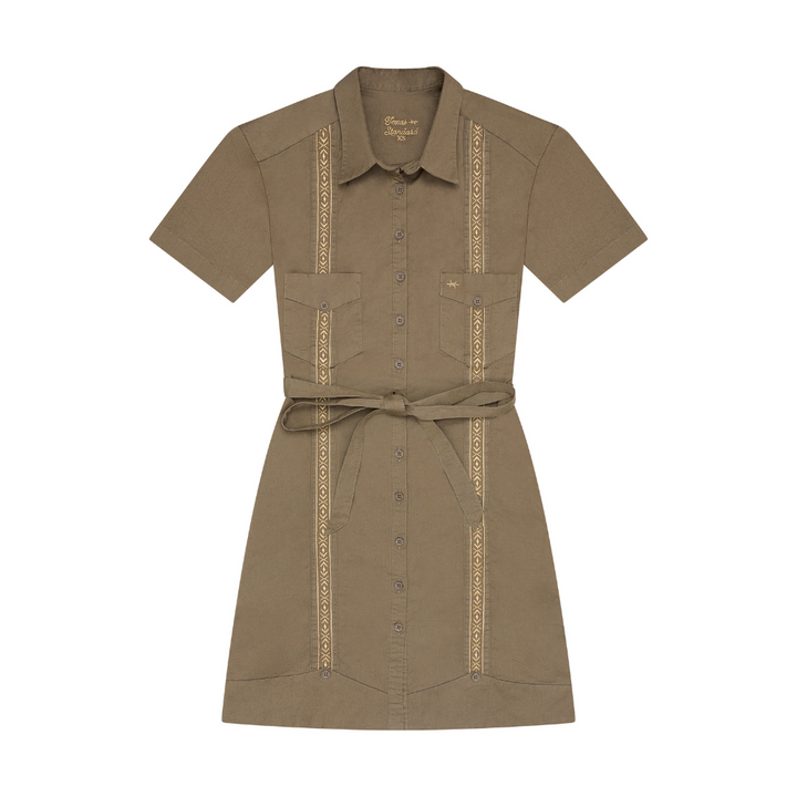 Texas Standard - Tejas Guayabera Dress - Agave Oro