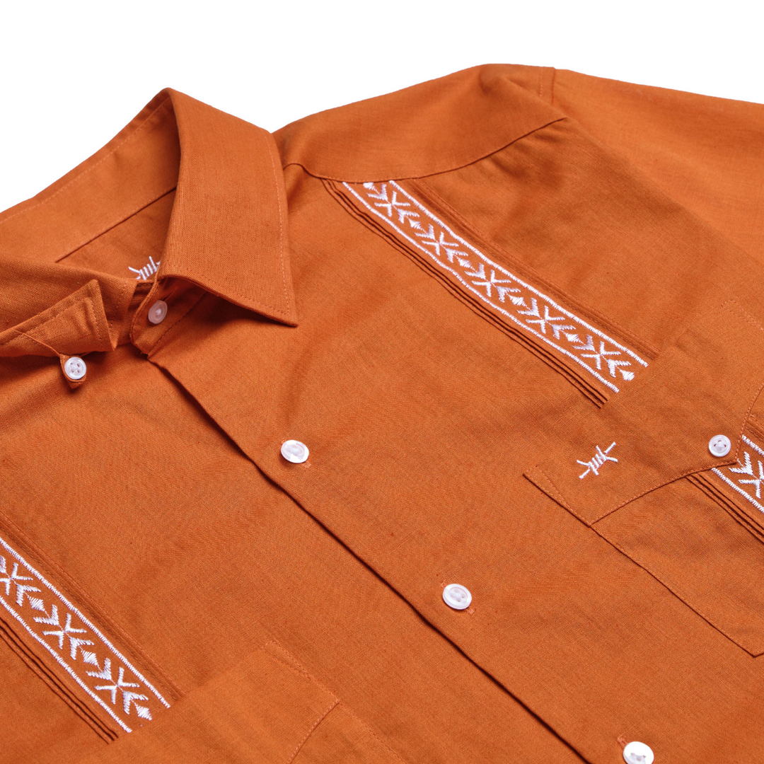 Texas Standard - Tejas Guayabera - Solid Burnt Orange