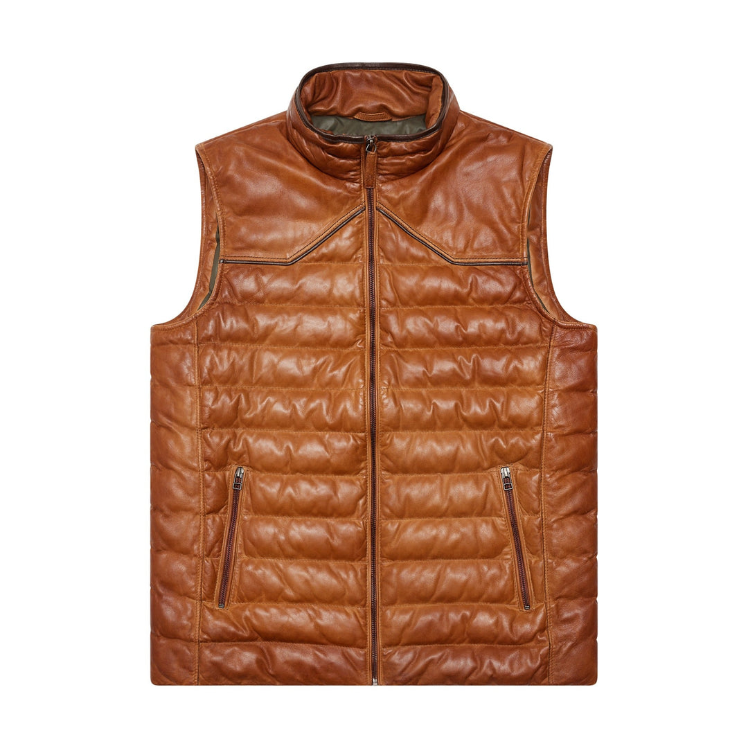 Texas Standard - Maverick Leather Vest - Cognac