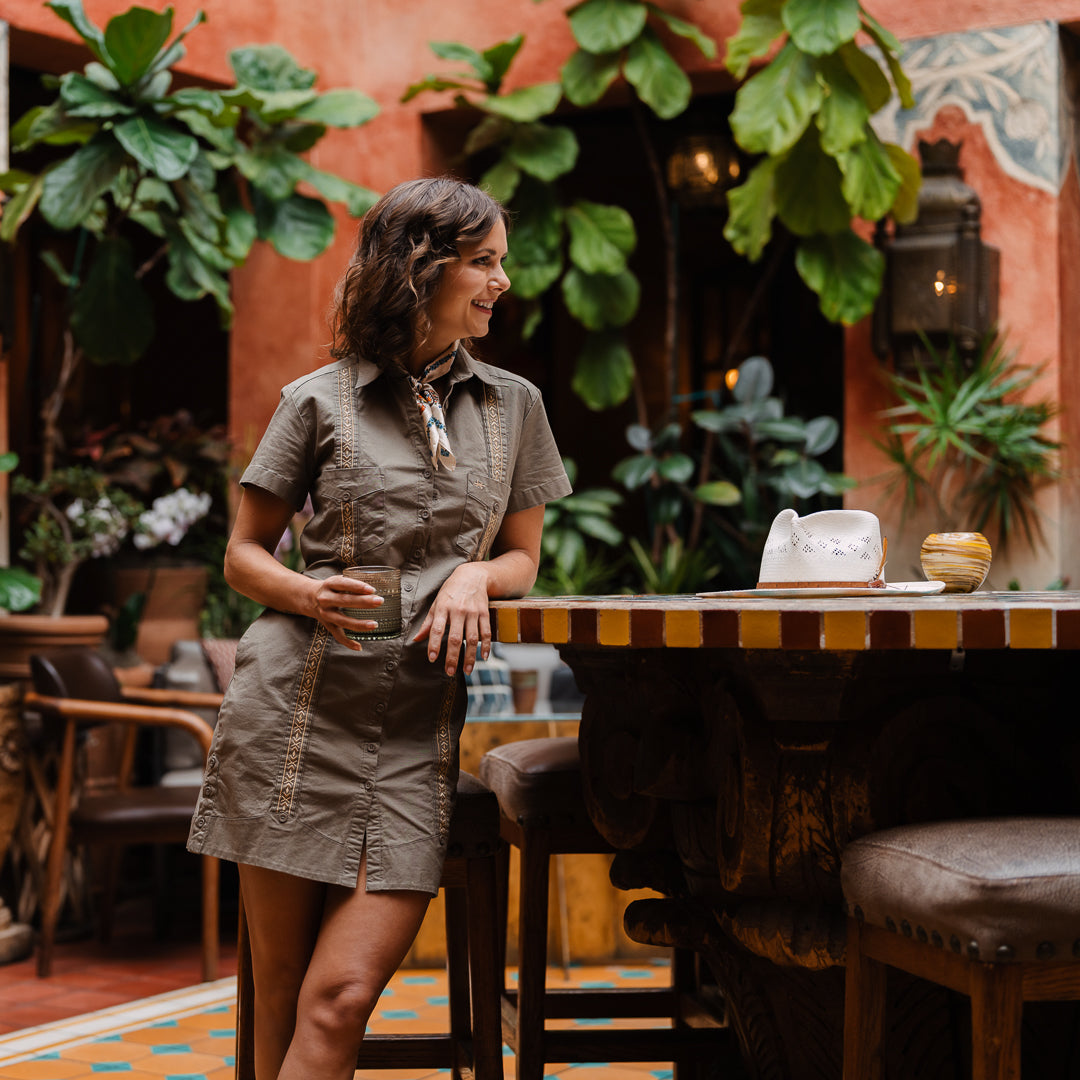 Texas Standard Texas Standard Tejas Guayabera Dress - Agave Oro / Brown / M / Men's / Brown / M / Women's Texas Standard Texas Standard Tejas Guayabera Dress - Agave Oro / Brown / M / Men's / Brown / M / Women's